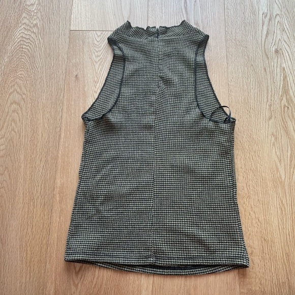 NWT ZARA KHAKI High Collar  tank Top - Small - Picture 10 of 12